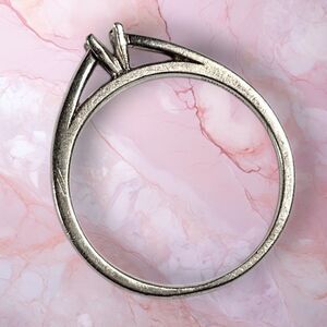 Platinaire Solitaire Ring Setting (No Stone) Size 8 Sterling Silver & Platinum